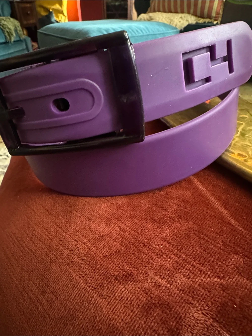 Women's Purple Silicone Belt with Gloss Buckle